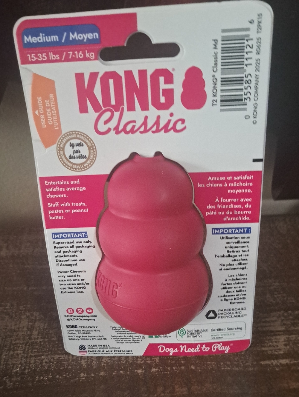 Kong Classic Dog Toy - Red Medium - Picture 2 of 2